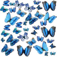 Topixdeals Wall Decal Butterfly, 36 PCS 3D Butterfly Stickers with Double Wings, Sponge Gum and Pins, Removable Wall Sticker Decals for Room Home Nursery Decor