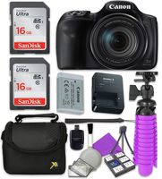 Canon PowerShot SX540 Wi-Fi Digital Camera with 2X Sandisk 16 GB SD Memory Cards + Tripod + Case + Card Reader + Cleaning Kit