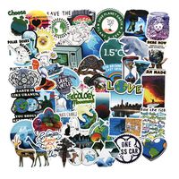 Stickers for Hydro Flasks Water Bottles Big 50-Pack Cute,Waterproof,Aesthetic,Trendy Stickers for Teens,Girls Perfect for Waterbottle,Laptop,Phone,Travel Extra Durable 100% Vinyl (Global Warming)