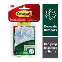 Command 17017CLRAWVPES Outdoor Light Clips, 32 clips, 36 strips