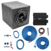 Skar Audio Single 8" Complete 300 Watt IX Series Subwoofer Bass Package - Includes Loaded Enclosure with Amplifier