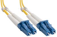 Amphenol FO-DUALLCX2SM-002 LC-LC Duplex Single-Mode Fiber Optic Patch Cable, 9/125 OS1, OFNR, 2 m, 6.6', Yellow