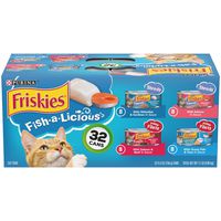 Purina Friskies Wet Cat Food Variety Pack, Fish-A-Licious Shreds, Prime Filets & Tasty Treasures - (32) 5.5 oz. Cans