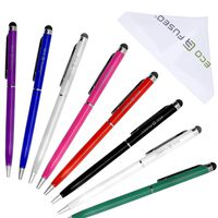 Eco-Fused 2in1 Universal Stylus and Ink Pens - 8 Pack - Compatible with All Capacitive Touchscreen Devices - for iPad, iPhone, Samsung Phones and Tablets, All Android Phones and Tablets and More