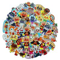 Cute Cartoon Anpanman Anime Laptop Stickers Waterproof Skateboard Snowboard Car Bicycle Luggage Decal 57pcs Pack (Anpanman)