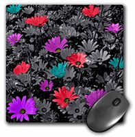 3dRose LLC 8 x 8 x 0.25 Inches Field of Flowers with Touch of Color Mouse Pad (mp_17246_1)