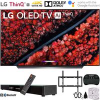 LG OLED65C9PUA 65" C9 4K HDR Smart OLED TV w/ AI ThinQ (2019) w/ Soundbar Bundle Includes, Deco Gear Home Theater Surround Sound 31" Soundbar, Flat Wall Mount Kit for 45-90 inch TVs and More