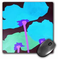 3dRose LLC 8 x 8 x 0.25 Inches Mouse Pad, Turquoise 70 s Pop Floral (mp_32103_1)