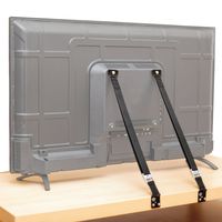 TV and Furniture Anti-Tip Safety Straps Heavy Duty Strap and All Metal Parts | All Flat Screen TV/Furniture Mounting Hardware Included | No Plastic Parts (2 Pack, Black)