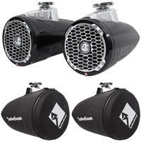 2) Rockford Fosgate PM2652W-B 6.5" 340 Watt Marine Wakeboard Speakers+Covers
