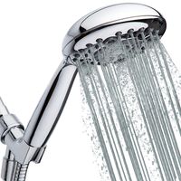 High Pressure Handheld Shower Head 6-Setting - Luxury 5" Hand held Rain Shower with Hose - Powerful Shower Spray Even with Low Water Pressure in Supply Pipeline - Low Flow Rainfall Showerhead