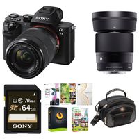 Sony Alpha a7II Mirrorless Camera w/ 28-70mm f/3.5-5.6, Sigma 30mm f/1.4 DC DN Lens Bundle