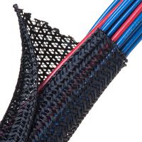 Wirecare F6 - Self Wrapping Braided Sleeving - 1" - Black 10 ft piece