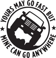Funny Off Road Truck Jeep Vinyl Sticker Decal 5"x5" (Black)