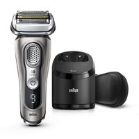 Braun Electric Razor for Men, Series 9 9385cc, Electric Shaver, Pop-Up Precision Trimmer, Rechargeable, Cordless Foil Shaver, Clean & Charge Station and Leather Travel Case, Graphite