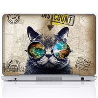 Meffort Inc 17 17.3 Inch Laptop Notebook Skin Sticker Cover Art Decal (Included 2 Wrist pad) - Cool Cat