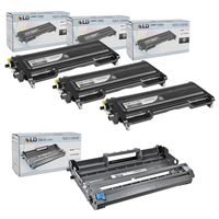 LD Compatible Toner Cartridge & Drum Unit Replacements for Brother TN350 & DR350 (3 Toners, 1 Drum, 4-Pack)