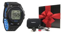 Bushnell iON 2 Golf GPS Watch Gift Box Bundle | with PlayBetter Wall/Car USB Adapters & Protective Case | Black Gift Box, Red Bow | Simple Golf GPS Watch | 36,000+ Courses (Black/Blue)