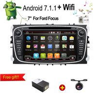 Android 7.1 Quad-Core WiFi Model 7" 1024×600 Full Touch-Screen Ford Focus Car DVD CD Player GPS 2 din Stereo GPS Navigation Free Camera,canbus Color Black