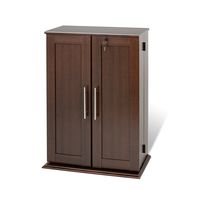 Espresso Locking Media Storage Cabinet with Shaker Doors