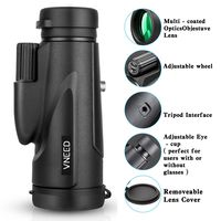 Monocular Telescope 12X50 High-Powered BAK4 Prism Low Night Vision Waterproof Fog-Proof Smartphone Adapter Tripod Holder Bird Watching Hunting Camping Hiking Travelling Wildlife (A)