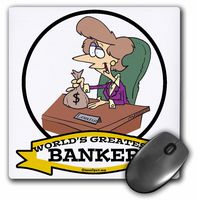 Funny Worlds Greatest Banker Female Occupation Job Cartoon - Mouse Pad, 8 by 8 inches (mp_102956_1)