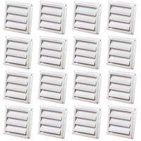 (16 Pack) - Deflecto Supurr-Vent Louvered Outdoor Dryer Vent Cover, 4 Inches Hood, White (HS4W/18)