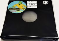 50 2mil Matte Black Plastic Inner Sleeves - dj 12" 33rpm LP Vinyl Record Albums (+1 Free dj Magnet)