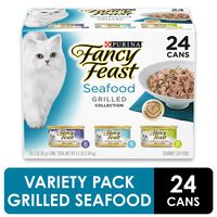 Purina Fancy Feast Gravy Wet Cat Food Variety Pack, Seafood Grilled Collection - (24) 3 oz. Cans