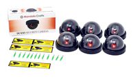 Mandala Crafts 6 Dummy Fake Security Dome Cameras with Flashing Red LED Light CCTV Alert Warning Sticker Decal Signs