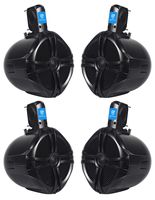 (4) Rockville RWB80B 8" Black 2 Way 300 Watt Marine Wakeboard Tower Speakers