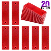 Swpeet 20Pcs Universal Red Plastic Rectangular Stick-on Car Reflector Sticker, Door Reflectors Interior Red Compatible Warning Plate Adhesive Reflector for Most Car