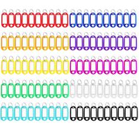 150 Pack Tough Plastic Key Tags Keychain Tags, Key Ring Tags ID Label Tags with Split Ring Label Window,10 Colors