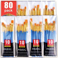 Paint Brush Set, Nylon Hair Brushes for Acrylic Oil Watercolor Painting Artist Professional Painting Kits (80 Pack)