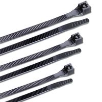 Calterm 71111 Assorted Cable Ties, 4, 6 and 8 inch, 18 and 45 lb, Electrical Wire and Cord Management, Nylon Zip Tie, 500 Pk, UV Resistant Black