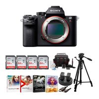 Sony Alpha a7RII Mirrorless Camera Body Bundle with Four 64GB SD Cards and Creative Suite Bundle (7 Items)