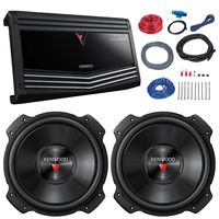 Car Sub And Amp Combo: 2x Kenwood KFC-W3016PS 2000 Watt 12" 4 ohm Subwoofer Bundle Combo With KAC-9106D Class D Monoblock 2000-Watt Car Audio Amplifier + 8-Gauge Amp Installation Kit