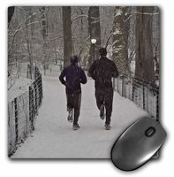 3dRose LLC 8 x 8 x 0.25 Inches Mouse Pad, Snow Blizzard in Central Park Manhattan New York City Exercising in Winter Extreme Conditions (mp_10318_1)