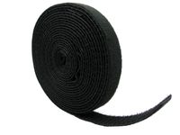 QualGear Reusable Self Gripping Cable Tie Roll, Black