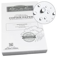 Rite in the Rain Weatherproof Laser Printer Paper, Legal Paper Size 8 1/2" x 14", 32# White, 500 Sheet Pack (No. 328514)