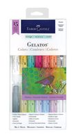 Faber-Castell Gelatos Pastels Color Set, 15 Pastel Colors - Multi-Purpose Art Medium