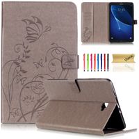 Dteck Case Fit Samsung Galaxy Tab A 10.1 (NO S Pen Version) SM-T580/T58, Slim PU Leather Folio Stand Smart Auto Wake/Sleep Function Case with Soft TPU Back Cover Protective Case, Gray