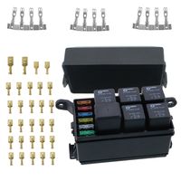 Iztoss 12-Slot Relay Box 6 Relays 6 Blade Fuses - Fuse Relay Box including fuses,4pins 12V 40A relays and Metallic Pins for Automotive Marine and boat