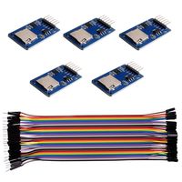 DIYMALL 5pcs Micro SD Card Module Mini TF Card Read and Write Module wth SPI Interface with 40Pin 2.54mm Male to Female Dupont Cable for Arduino Raspberry Pi