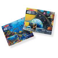 Melissa & Doug Jumbo Jigsaw Floor Puzzle Set - Solar System and Underwater (2 x 3 Feet Each, 48 Pieces Each, Great Gift for Girls and Boys - Best for 3, 4, 5, and 6 Year Olds)