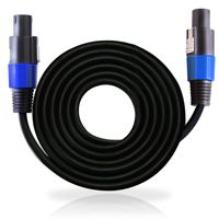 Speakon to Speakon Audio Cord -  15 ft 12 Gauge Male Speakon Connector to Male Speakon Connection, Black Heavy Duty Professional Speaker Cable Wire - Delivers Sound - Pyle Pro PPSS15