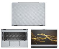 Decalrus - Protective decal for HP Spectre x360 Convertible 15-bl062nr (15.6" Screen) Laptop SILVER Carbon Fiber skin case cover wrap CFhpspectre_bl062nrSilver