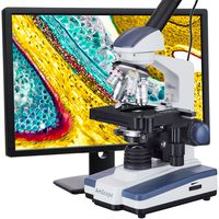 AmScope 40X-2000X LED Monocular Digital Compound Microscope w 3D Stage and 1.3MP Camera