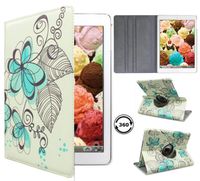 Ipad Blue Flower Smart Cover Stand Case Support Wake/Sleep Function with Screen Protector Stylus Pen For New iPad 9.7 inch 2017 Version Model numbers A1822 or A1823