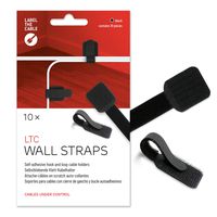 Cable Management Cable Clips, 10 PCS, Black - Self-Adhesive Cable Clamp, Hook and Loop Wire Clips, Cord Holder, Wire Molding, Cord Organizer, Wire Management, Cable Drops - LTC 3110 WALL STRAPS